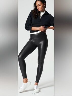 SPANX Faux Leather Black Leggings